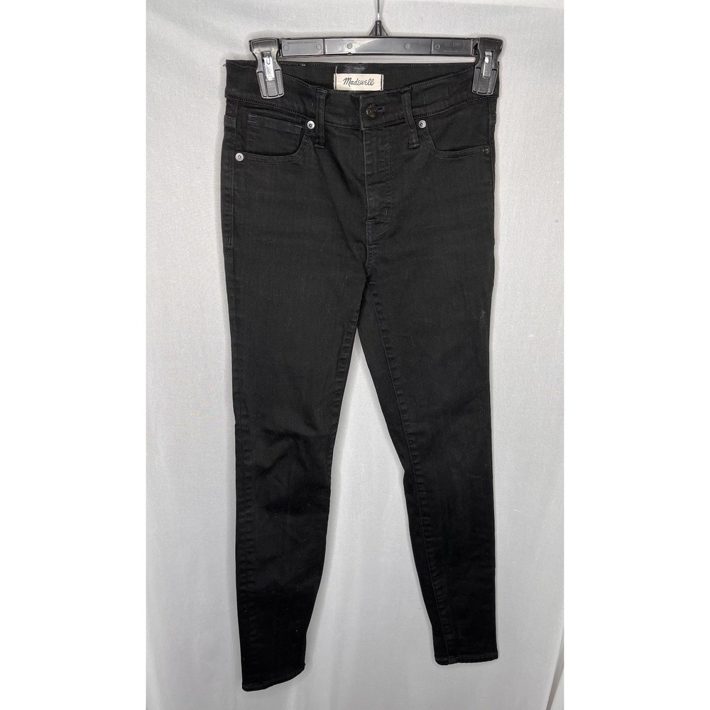 Women's 25x27 Madewell 9" High Rise Skinny Black‎ Denim Jeans
